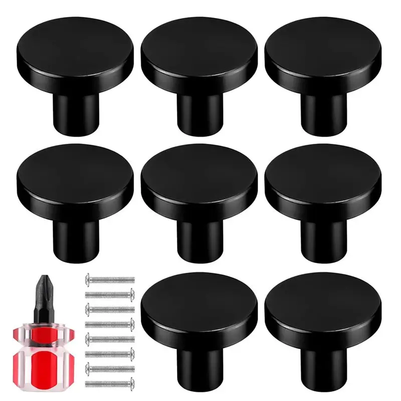

8Pcs Cabinet Knobs,Round Dresser Pull Knob Wardrobe Pull Door Handle With 8 Screws Drawer Pulls Kitchen-AT30