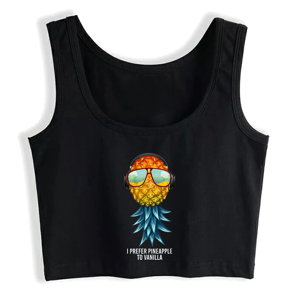 Upside Down Pineapple Graphic Sexy Fit Crop Top I Prefer Pineapple To Vanlla Design Tank Top Swinger Playful Lifestyle Camisole