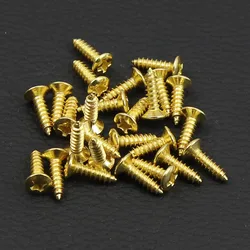 FLEOR 50PCS Gold Guitar Pickguard Mounting Screws 3x12mm for TL ST LP PB JB Guitar Bass Accessories