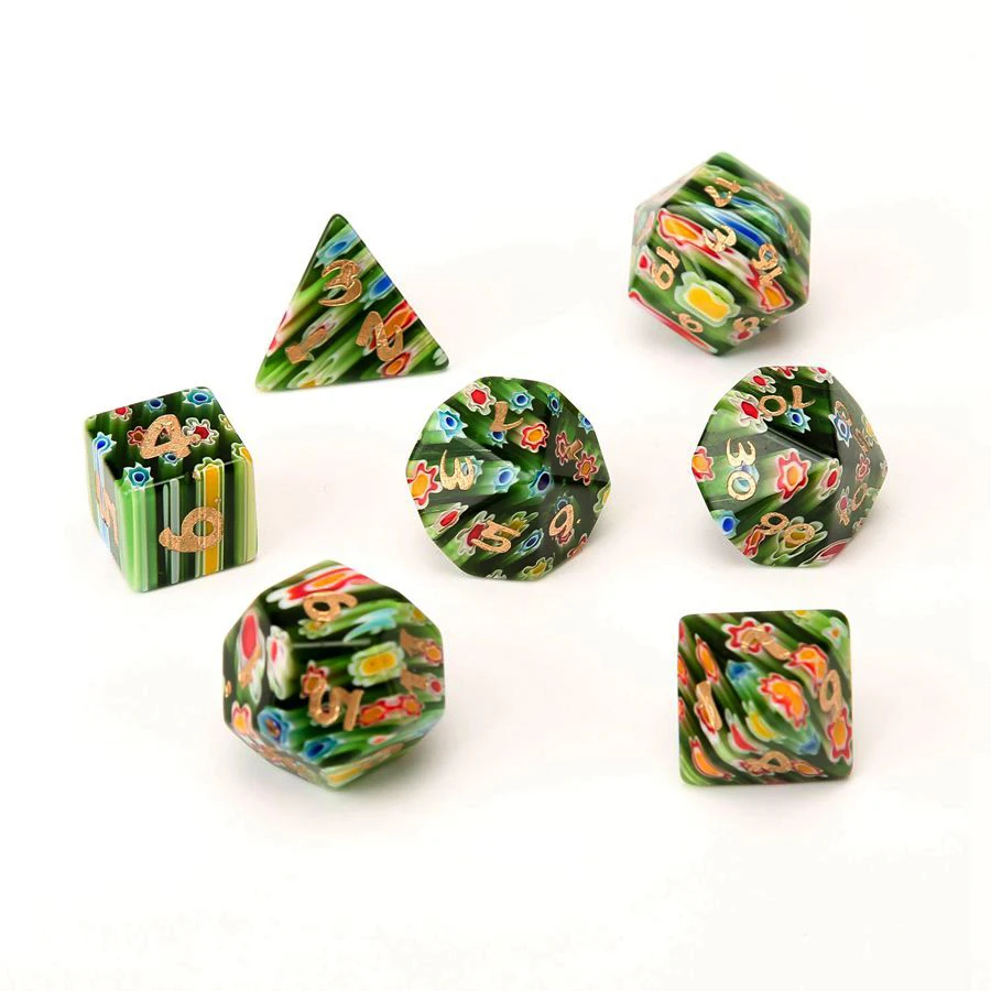 

Spot Goods Green Glaze Polyhedral DND RPG Stone Dice Semi-precious Stones Ornaments Jewelry Custom Font Symbol Pattern Logo