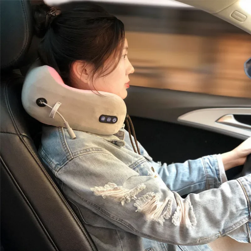 OEM U على شكل العجن تدليك الرقبة وسادة السفر سيارة وسادة تدليك المنزل وسادة تدليك قابلة للشحن