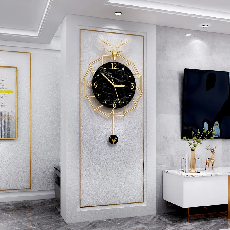 Nordic light luxury decoration clock wall living room home fashion modern minimalist personality art