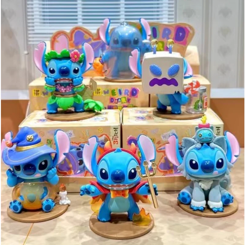 

Hot Sale Original Stitch Disney Stiezy Funny Diary Series Mysteries Anime Figure Model Decoration Collection Kawaii Kids Gifts