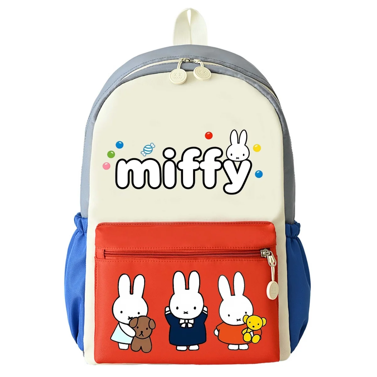 กระเป๋าเป้สะพายหลังมิฟฟี่ใหม่สำหรับเด็กผู้หญิง ความจุขนาดใหญ่ แฟชั่นการ์ตูนน่ารัก กระเป๋าเป้เดินทาง กระเป๋าถือแบบพกพาสำหรับนักเรียน กระเป๋าสะพายไหล่