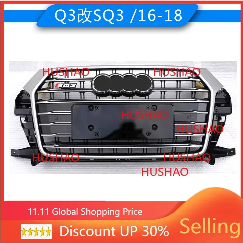 

Car Front Bumper Grille Grill For 2016 2017 2018 Audi Q3 Hot Rod Auto Salon upgrade Refit SQ3 auto Racing grills