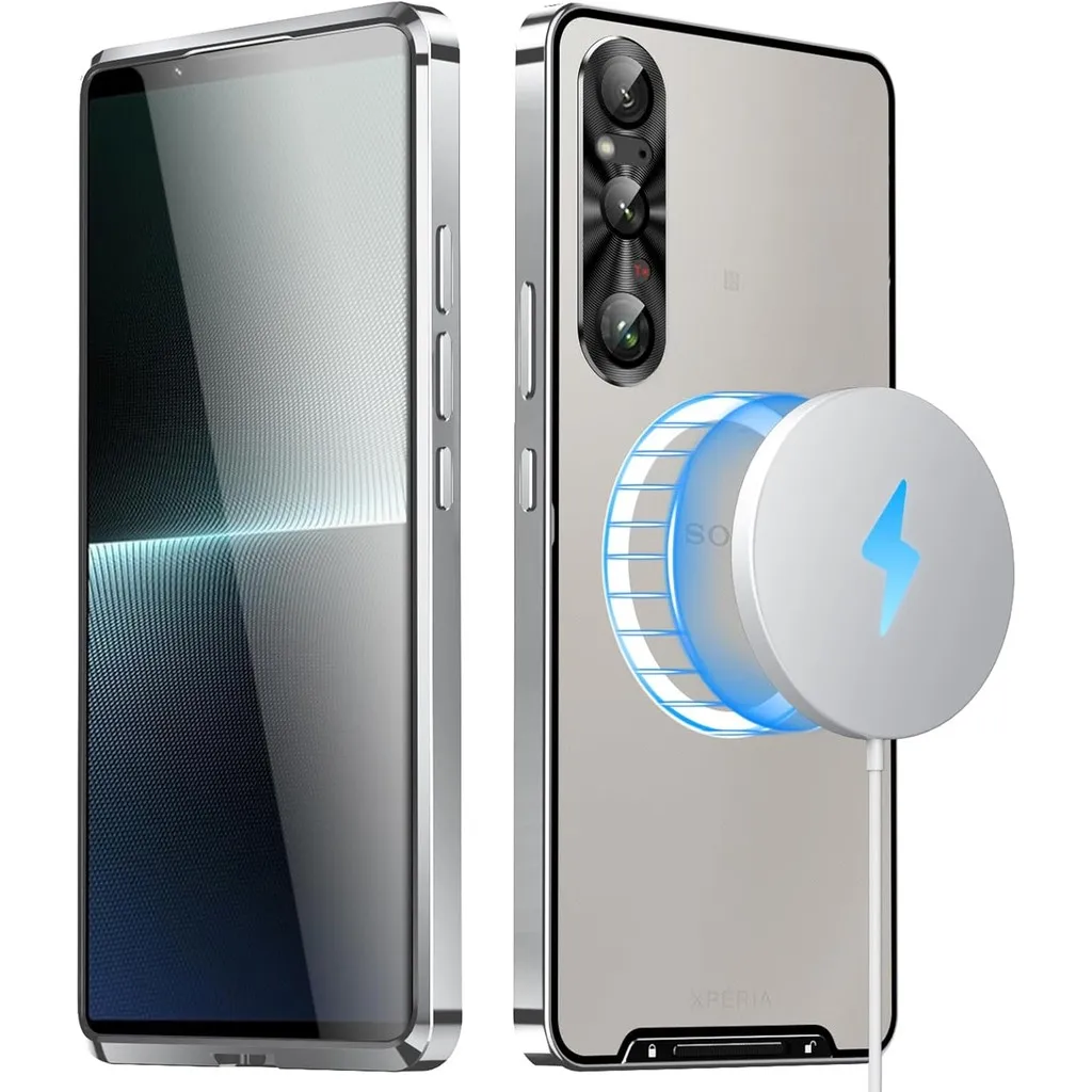 

Металлический чехол для Sony Xperia 1 VI, металлический бампер военного класса, противоударный полупрозрачный чехол, матовая задняя крышка из ПК с магнитом