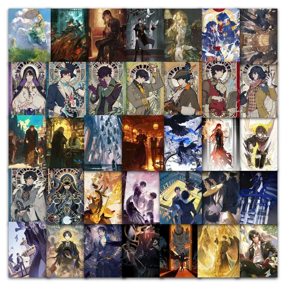 63 Uds. Pegatinas animadas del Señor de los misterios estilo anime pegatinas periféricas Klein bidimensionales de alto valor decoración creativa