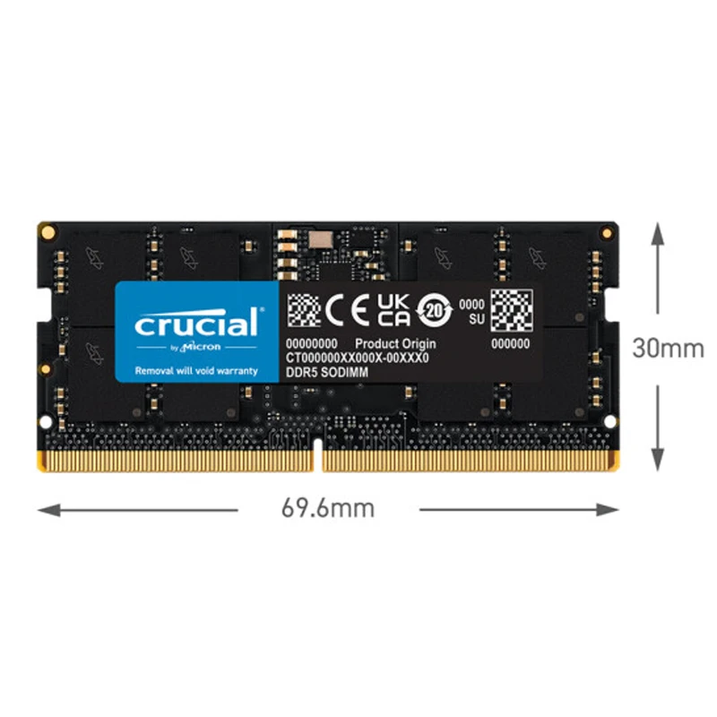 PC5-44800 노트북 메모리, Crucial RAM, 비 ECC SODIMM, 16GB, 24GB, 32GB, 48GB, DDR5, 5600MHz