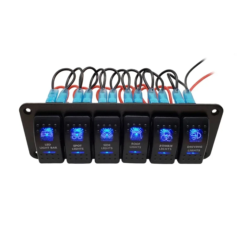 12V 24V Car Boat Rocker Switch Panel Dual USB Charger ON Off Circuit Rocker Car Rv Car Marine LED Rocker Switch Panel