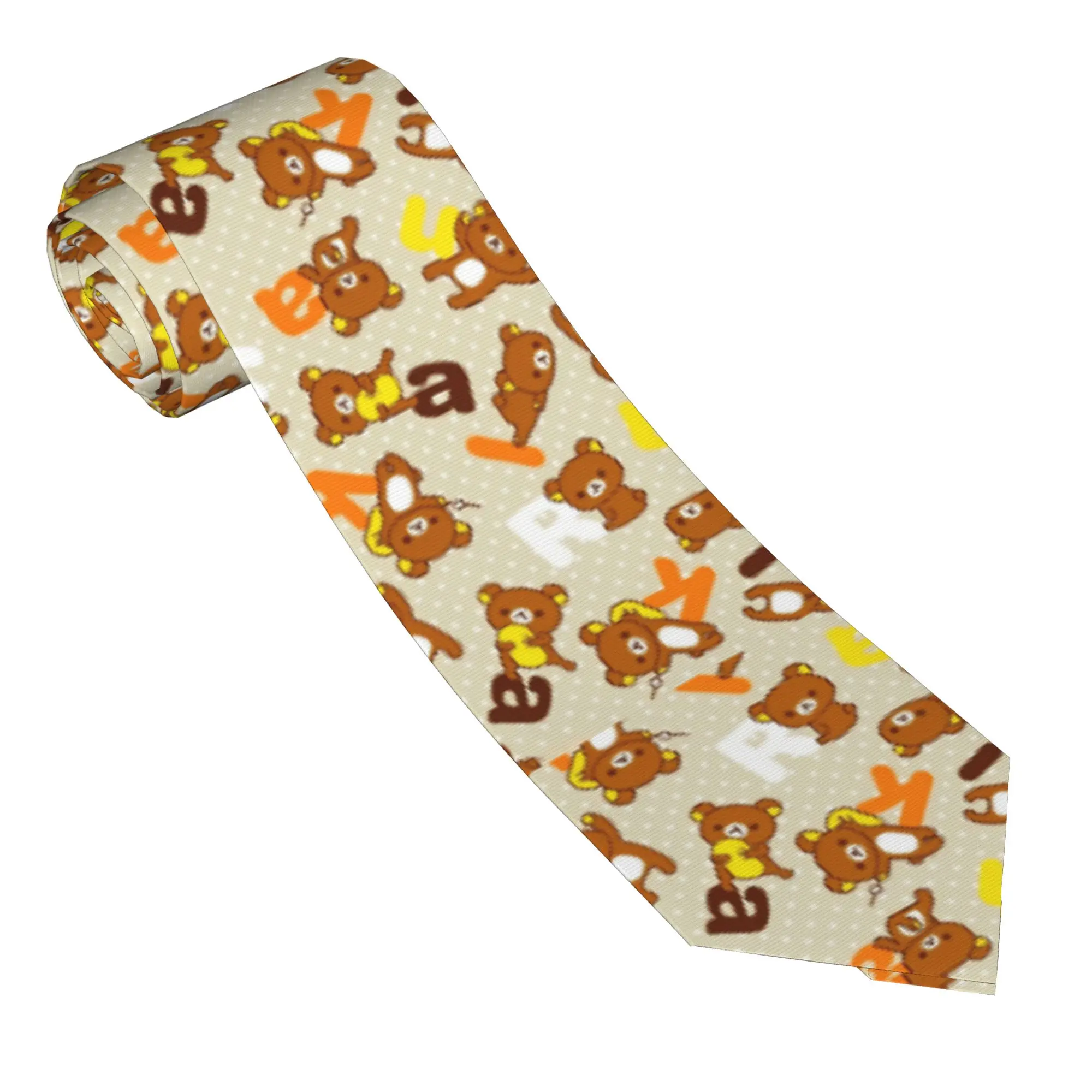 Necktie Rilakkumas Men Silk Polyester 8 cm Wide Neck Tie Cartoon  for Mens Accessories Cravat Wedding Cosplay Props