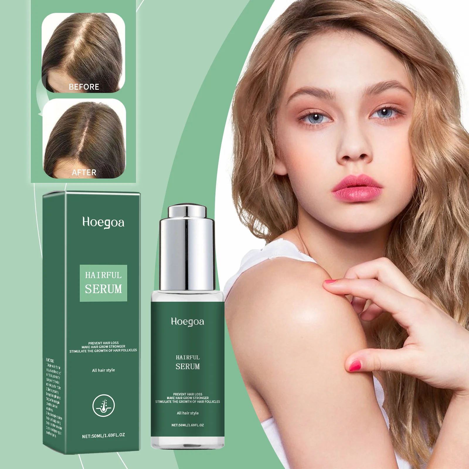 Hairful Serum Hair Conditioners Pevent Hairs Loss Make Hair Grow Stronger Stilulate The Growth of Hairs Follocles Anti Hair Loss