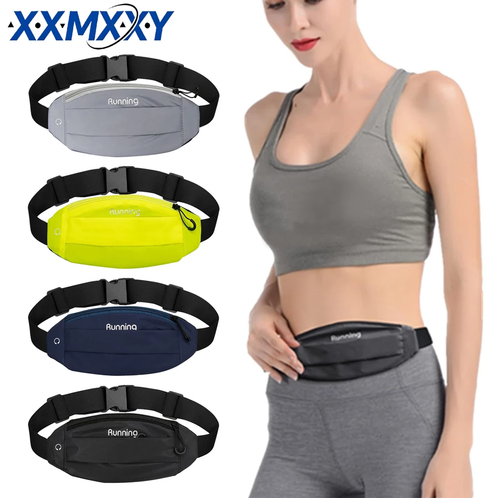 

Adjustable Sports Running Waist Bag,Lightweight Gym Waist Pack with Phone Holder for Men Women,Sweatproof Belt Pouch for Workout