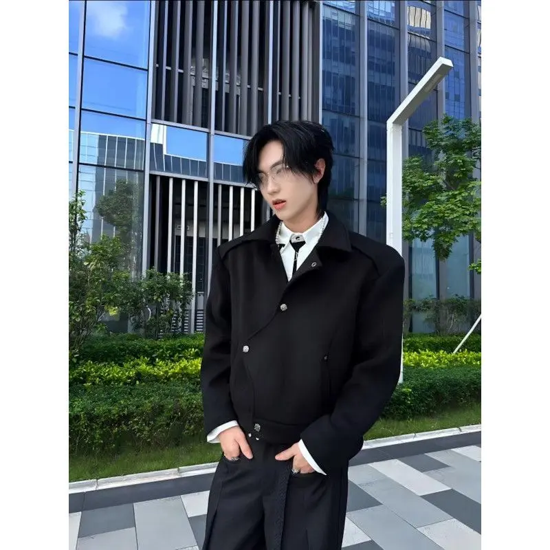 

Мужская куртка из шерстяной смеси оверсайз с узором из стежков и нитей, многослойная, с наполнителем, для рукоделия и творчества