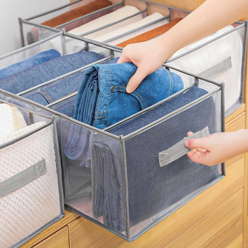 Folding Closet Organizer Jeans Sweater Socks Storage Boxes Wardrobe Clothes Underwear Organizer Drawers Clothes Separator Boxes