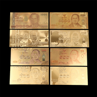 Thai Baht Gold Banknotes 20 50 100 500 1000THB Money Collectibles Replica Commemorative Notes of King Rama IX