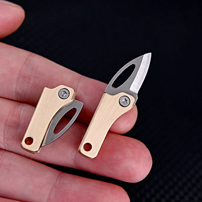 Brass Alloy Mini EDC Knife Camping Equipment Unboxing Mini Knife Keychain Hanging Outdoor Multi Tools Knife New Magnet Buckle