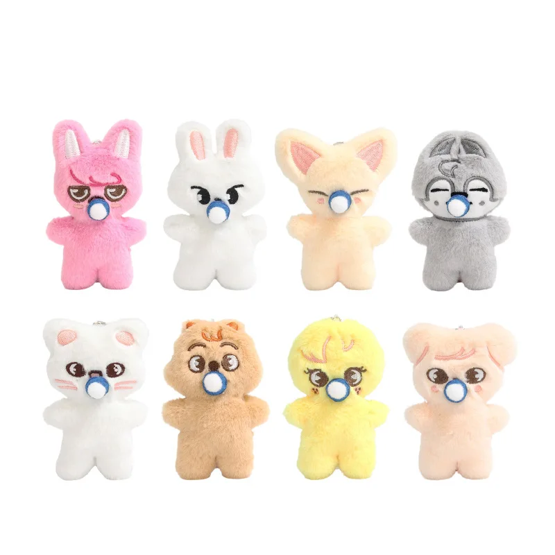 

10CM New KPOP 2026 dominATE SKZOO StrayKids pacifier dummy DO IT KARMA toy Felix Bang Chan Hyunjin Plush Doll keychain Pendant