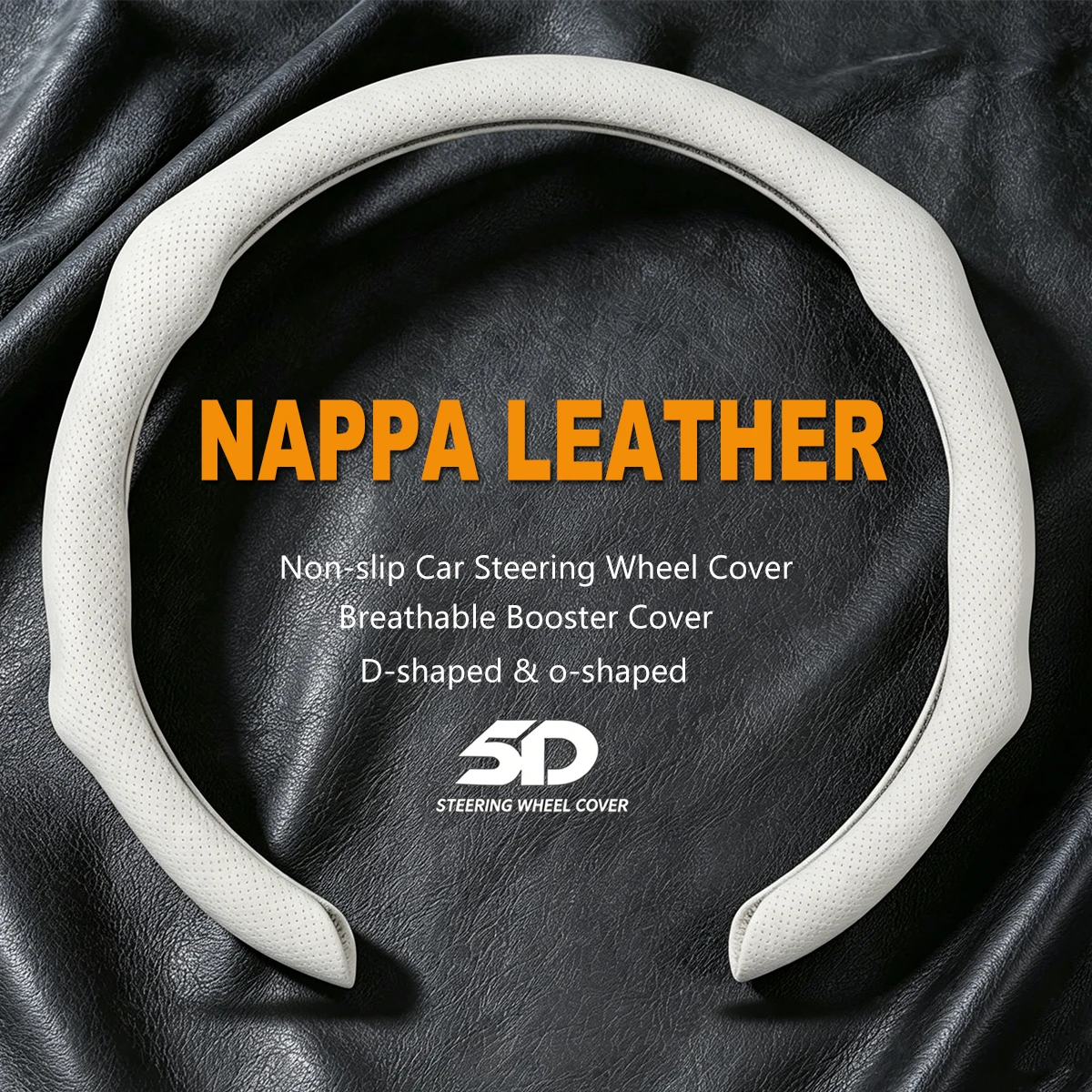 5D NAPPA Premium Car Steering Wheel Cover For BYD Qin Plus Qin Pro Seal 5 Song Plus Song Max Breathable Non-slip Booster Covers 3