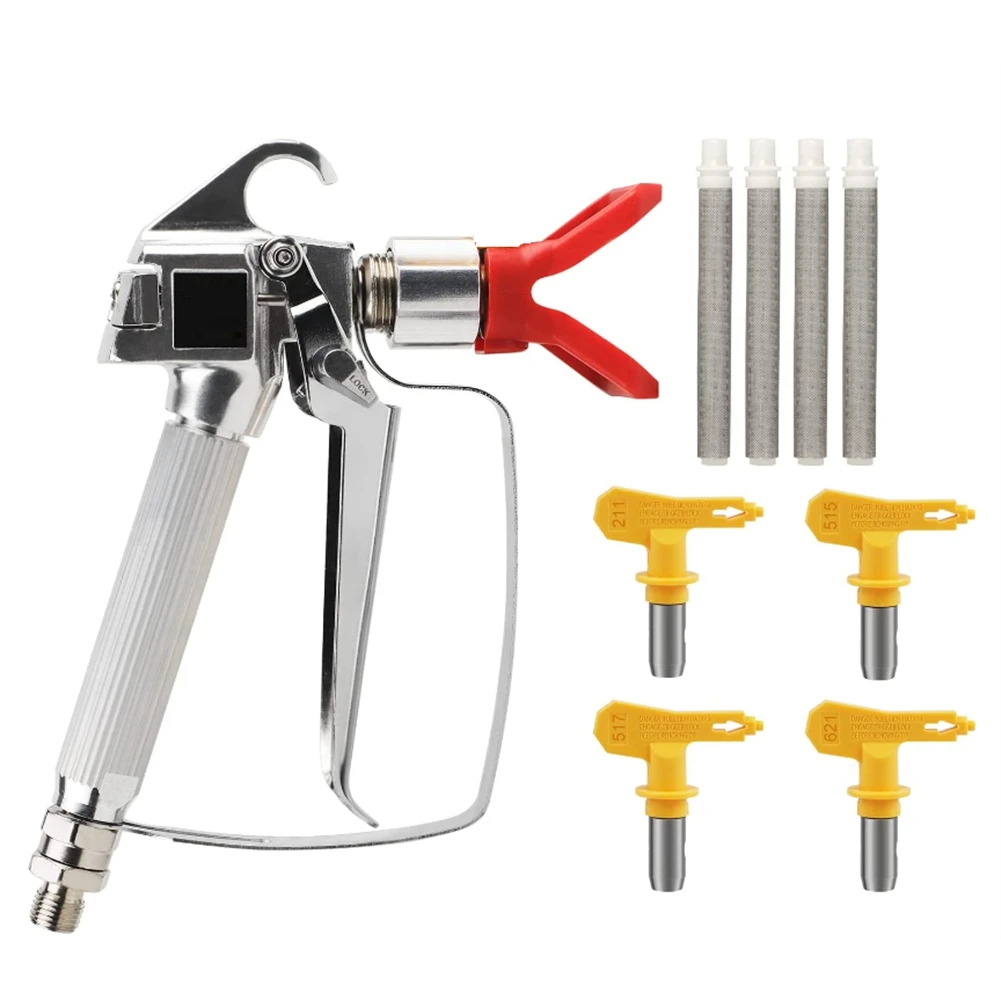A76K 1 قطعة آلة رش الطلاء بدون هواء ارتفاع ضغط 3600 رطل لكل بوصة مربعة معدن مع 4 وصلات دوارة 211,515,517,621 و 4 مرشحات #2