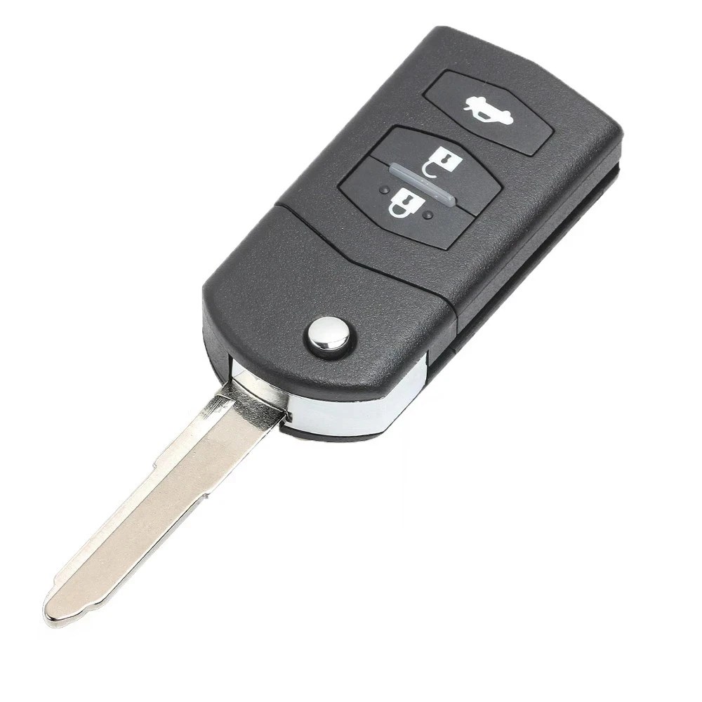 DIYKEY SKE126-01/SKE126-A1 433MHz 4D63 Chip do Mazda 2 3 5 6 MX5 RX8 CX7 2007 2008 2009 2010 3-przyciskowy pilot zdalnego sterowania z klapką