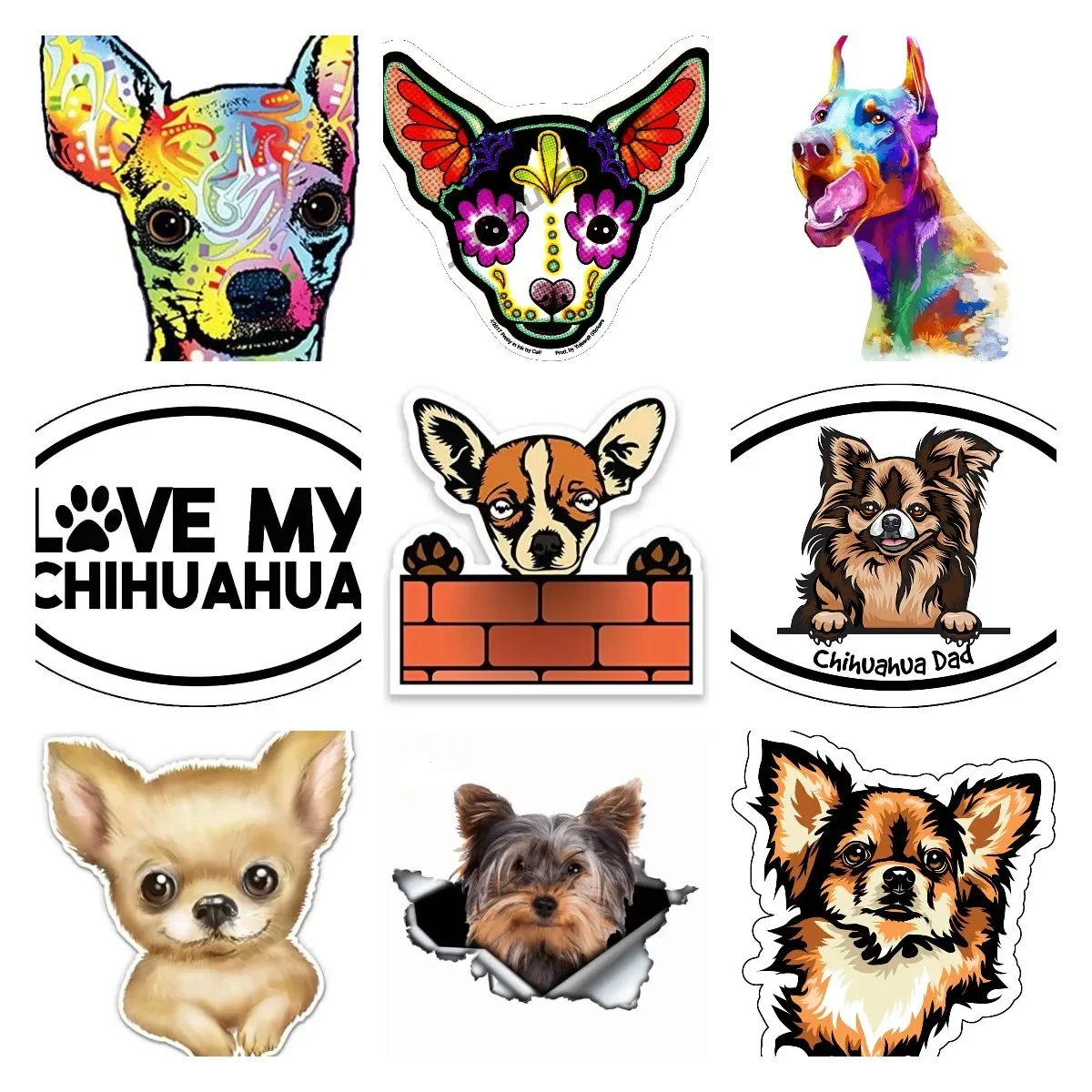 

Love My Chihuahua Decal Funny Chihuahua Dog Bumper Sticker Pet Owner Sticker for Laptops Cars Windows Trucks Bumpers Accessories