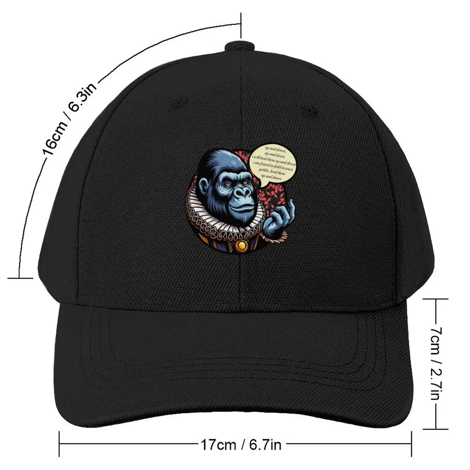 Shakespearean Gorilla Quoting “A Midsummer Night’s Dream” Baseball Cap Beach Trucker Hat Cosplay Women Beach Fashion Men's