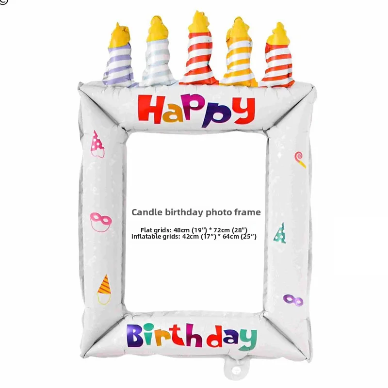 Ins Wind Internet-Promi-Fotorahmen, bedruckter Ballon, Happy Birthday Gruppenfoto-Requisiten, Feiertagsparty Aluminiumfolien-Dekoration – Detail 8