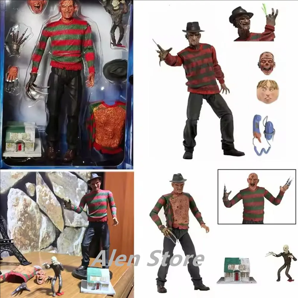 

NECA Freddy Krueger Action Figure Collectible Model Toy Halloween Christina Horror Decoration Gifts Face Changable