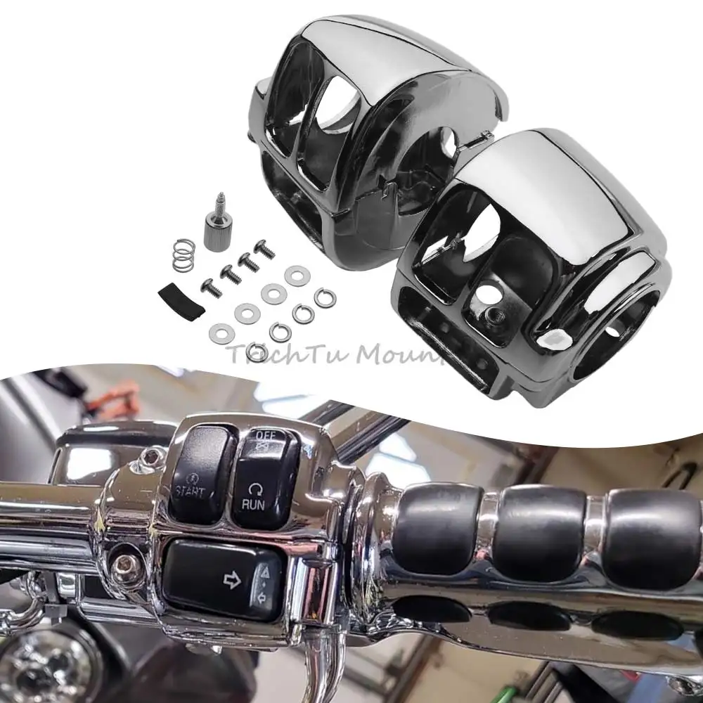 

Handlebar Control Switch Housings Cover Kit Fit For Harley V-Rod Vrsc Sportster Xr1200 Dyna Softail Road King 1996-2017 Chrome