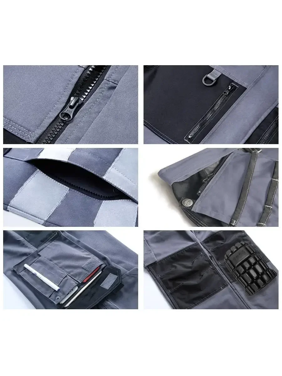 Reflektierende Streifen Arbeitskleidung Anzug Verschleißfeste Autoreparatur Maschinenreparatur Schmutzabweisende Asche Outdoor Sicherheit Arbeitsschutz C