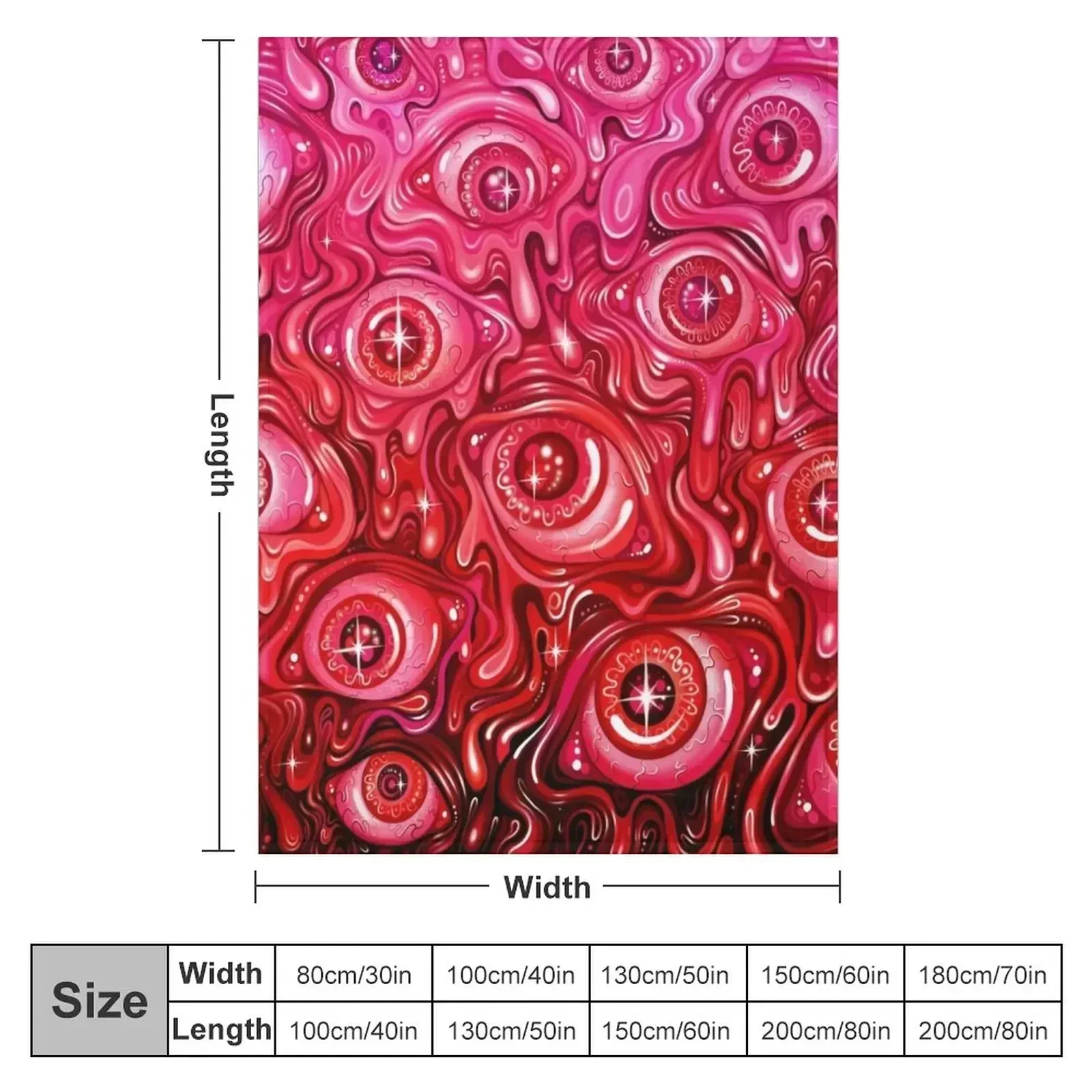 New Red Eyeball Pattern Throw Blanket couch cozy soft plush fuzzy picnic outdoor blanket