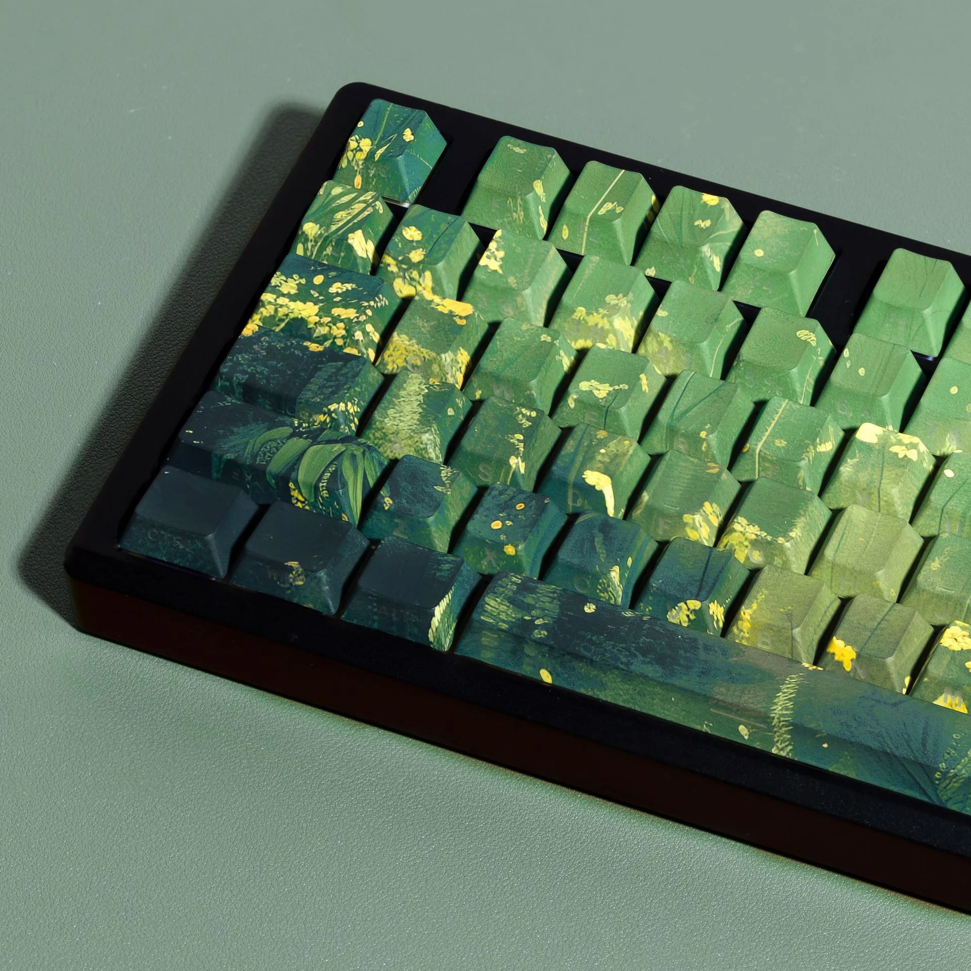 Korean Japanese Russian Spanish French German Arabic Forest Keycaps Cherry Profile PBT Side Printed Mechanical Keyboard Keycap