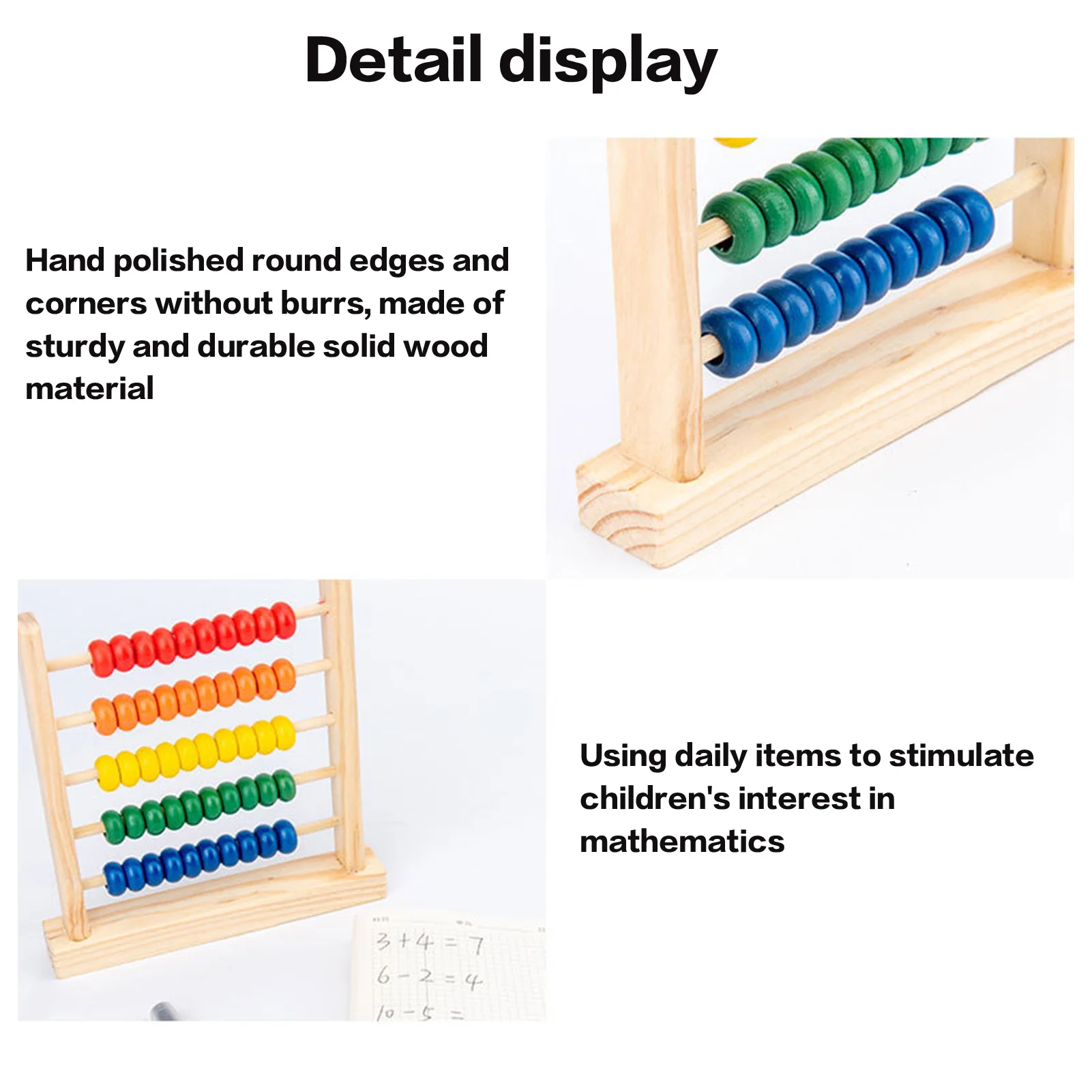 Wooden Counting Frame Toys Creative Intelligence Math Learning Toys for Boys Girls Early Learning Aids