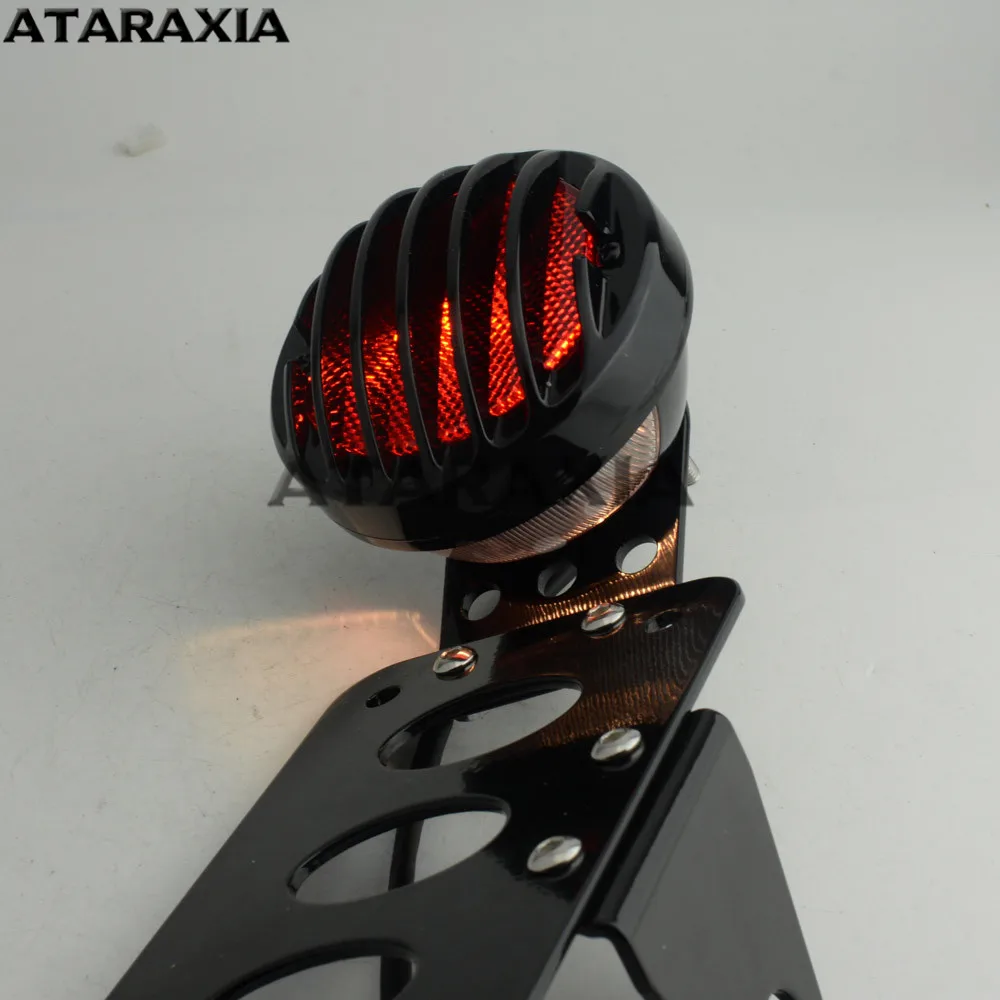 12 فولت دراجة نارية الخلفية وقف ضوء الجانب جبل مصباح ليد خلفي رقم الترخيص لوحة قوس ل هارلي سبورتستر المروحيات بوبر #6