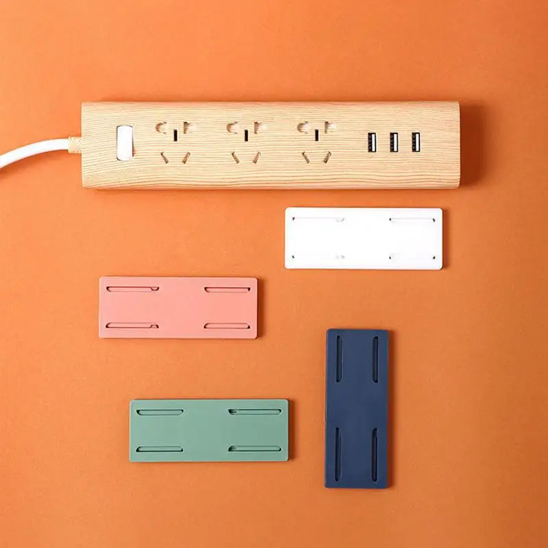 Self Adhesive Desktop Socket Fixer No Hole Plug-in Wall Socket Sticker Fixer High Bearing Bracket Stand For Power Strip WiFi