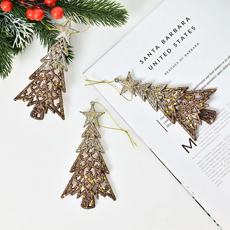 Adornos de árbol de Navidad brillantes, estrellas brillantes para decoración navideña, árboles perfectos, escenarios, atmósferas de fiesta, 3 uds.