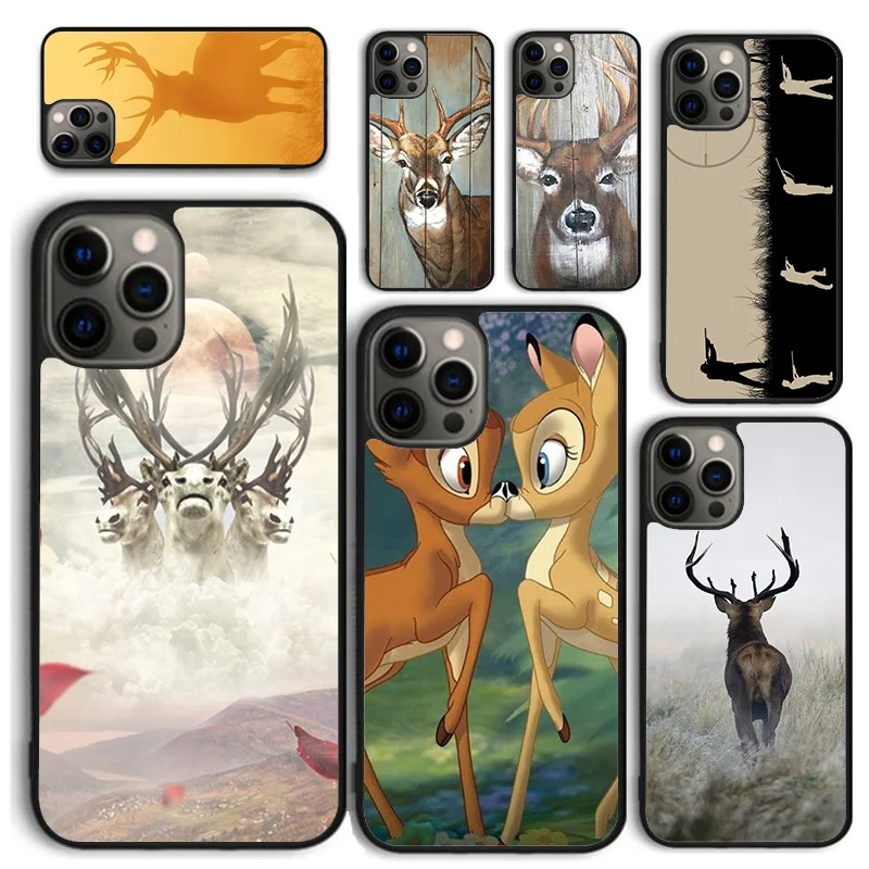 Stag Moose Reindeer Deer Dusk Phone Case for iPhone 16 15 14 12 13 mini PLUS X XS XR 11 PRO MAX Back Cover Fundas