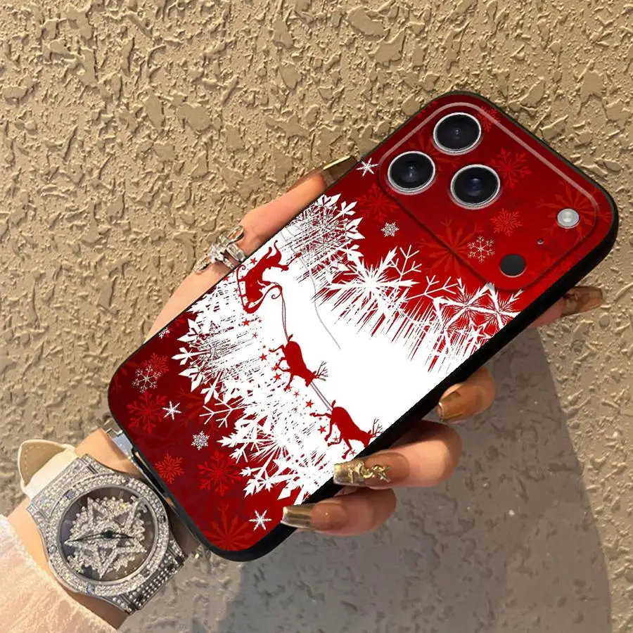 بارد شجرة عيد الميلاد تصميم الأزياء الأسود لينة غطاء الهاتف القضية آيفون 17Air 15 16 14 زائد XS ماكس 7 8 13 12 11 17 برو ماكس XR