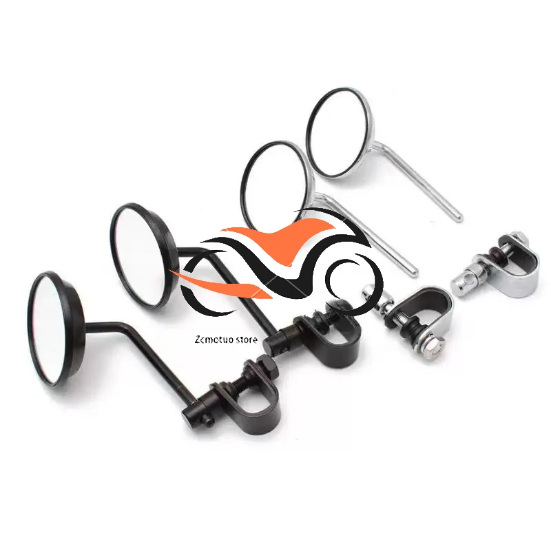 

Universal Motorcycle Retro Vintage Round Rearview View Stainless Mirror Classic 22mm-25mm 7/8" Handle Bar Mirror Mount