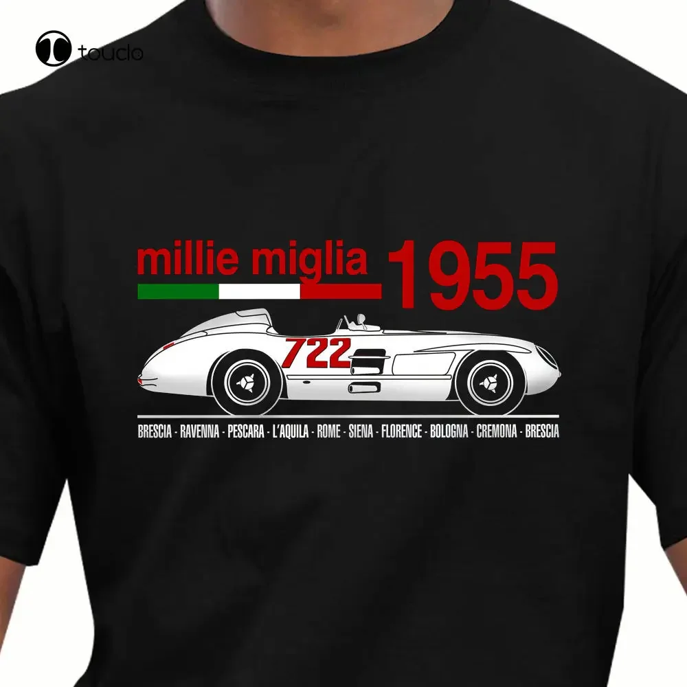 Hot Sale 100% Cotton Classic Motorsport Mille Miglia 1955 Race T-Shirt Summer Style Tee Shirt Custom aldult Teen unisex unisex