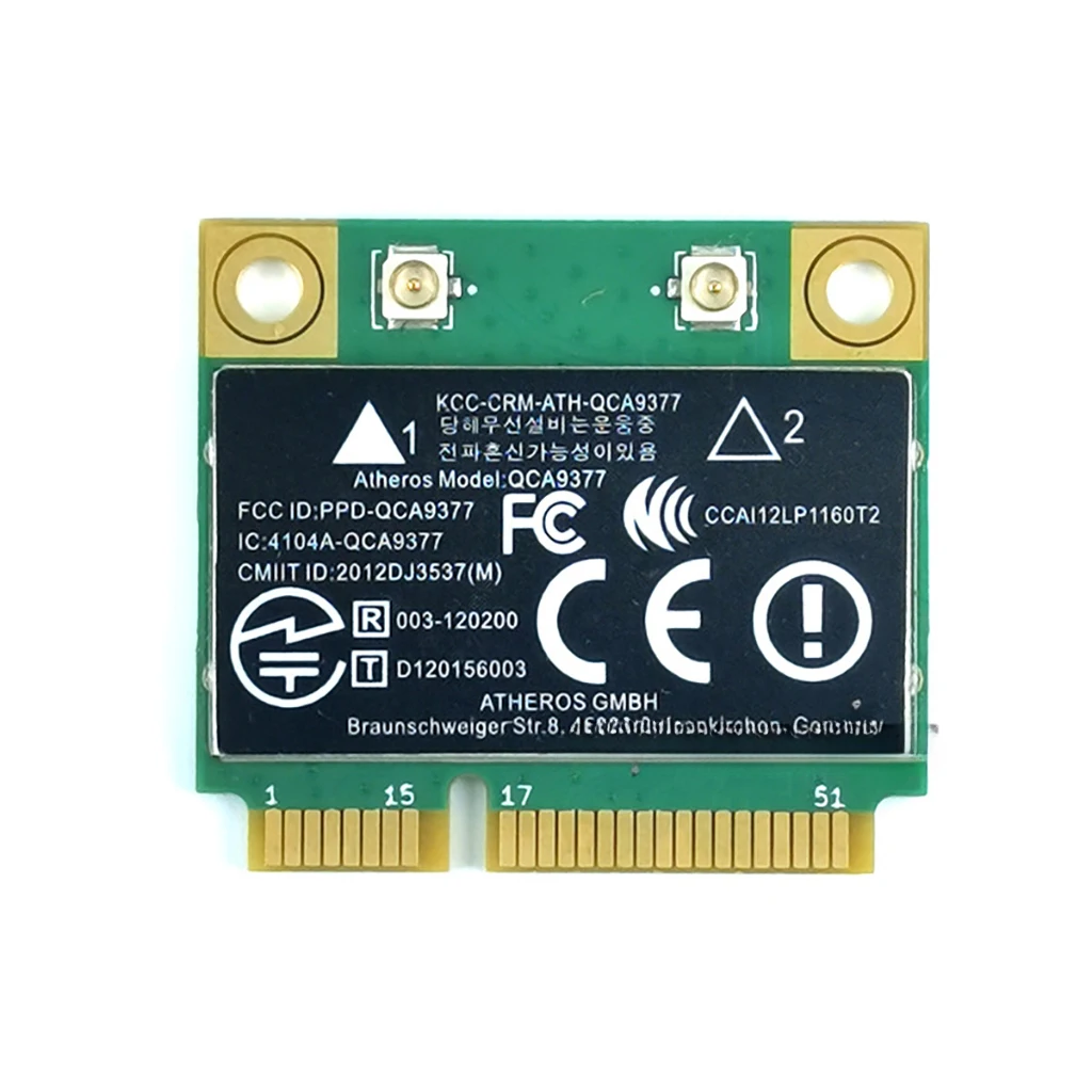 

QCA9377 WIFI 2.4G/5G 433Mbps Dual Band Built-in Wireless Network Card Mini PCI-E 4.1 Bluetooth-Compatible 2.6cm Half-height Card