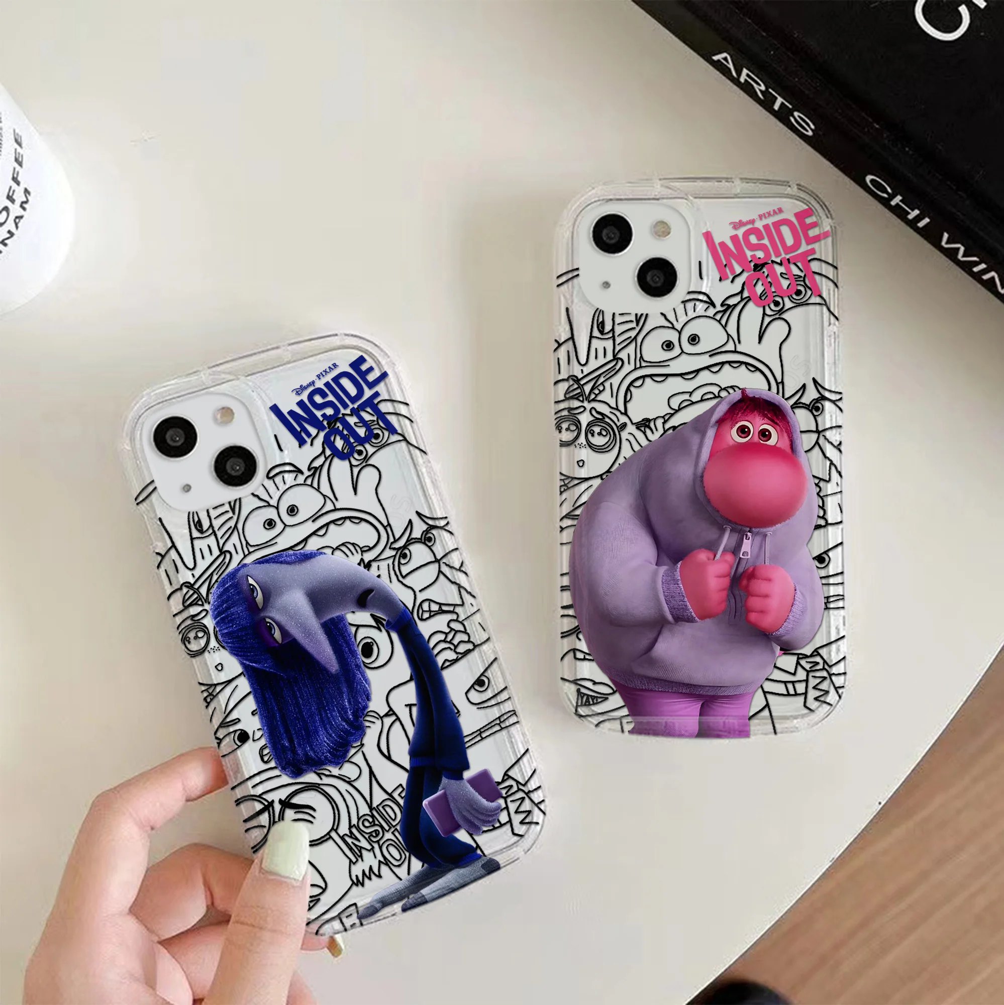 Cute Inside Out 2 Disneys Clear Case for IPhone 16 15 14 13 12 11 Pro Max 14 15 7 8 Plus X XR XS Max SE2020 Airbag Shockproof