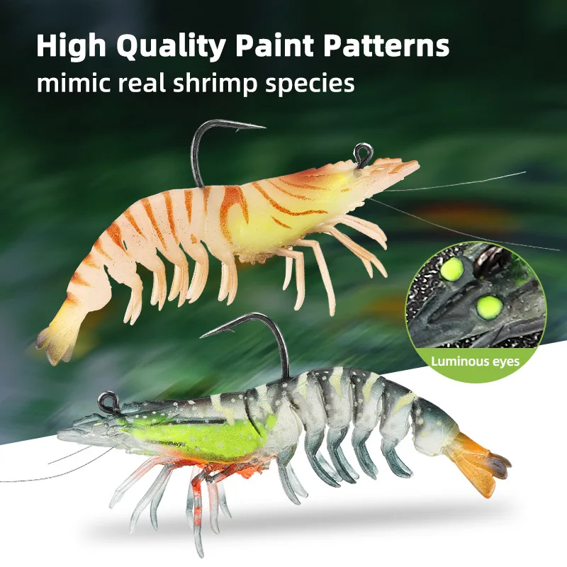 

Big Shrimp Luminous False Bait Imitation Shrimp Package Lead Shrimp, Luya Soft Bait Soft Shrimp Bait, Luminous Hooked Fish Bait