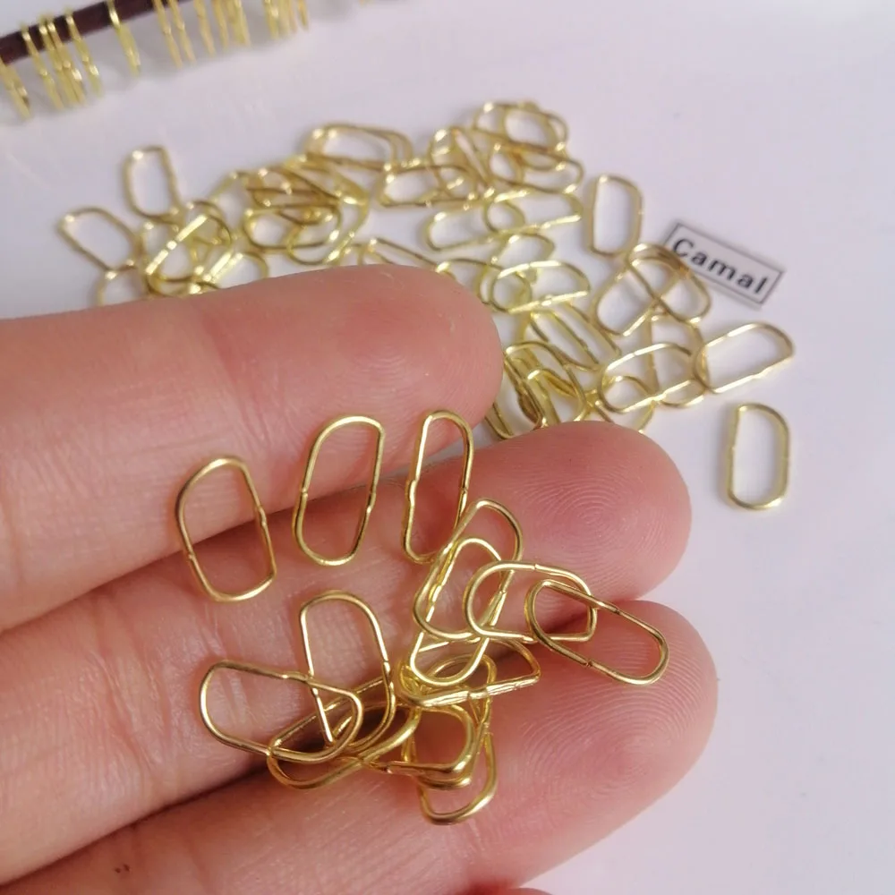 Camal 150Pcs Gold 12mm D Egg Shaped Pins Connector Hook For Crystal Prisms Bead Chandelier Pendant Lamp Hanging Accessory Parts