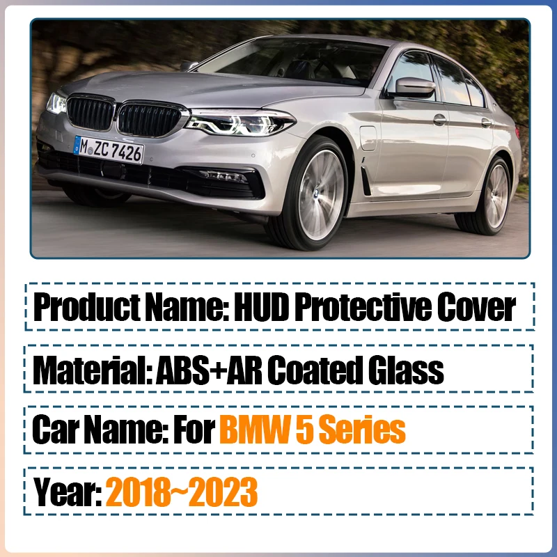 Car HUD Display Protective Cover For BMW 5 Series G30 2018~2022 2023 Head Up Reflective Projection Screen Dustproof Accessories