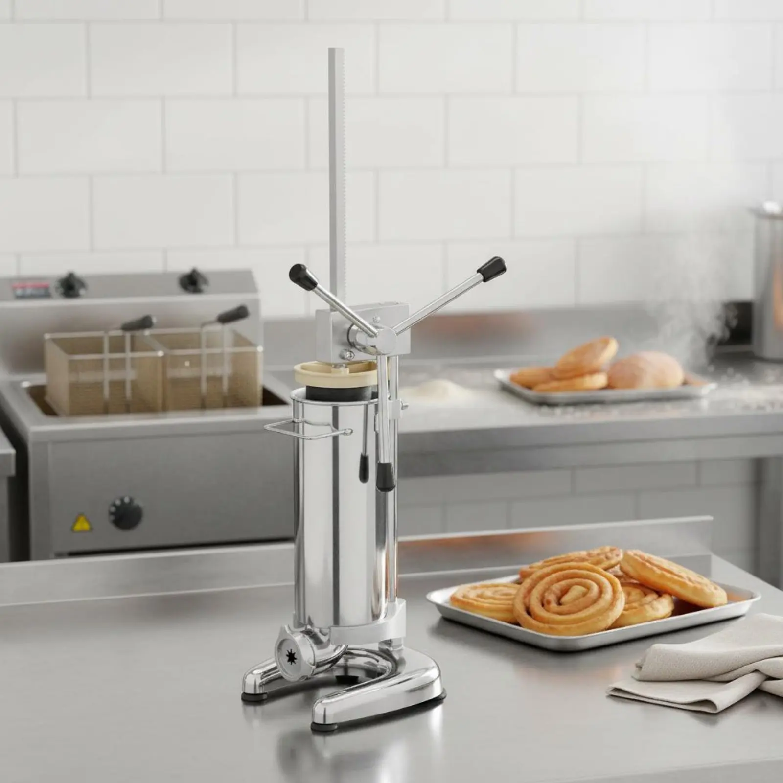 

Churros Creator 3L Capacity Churro Creator Manual Churro Extruder Heavy Duty Spanish Pastry Press 5 Interchangeable Molds