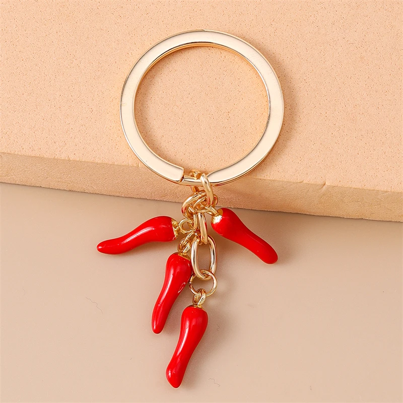 Süße Bonbonfarben Chili Pepper Schlüsselanhänger für Frauen Männer Autoschlüsselhalter Handtasche Anhänger Schlüsselanhänger Zubehör DIY Schmuck Geschenke – Detail 13