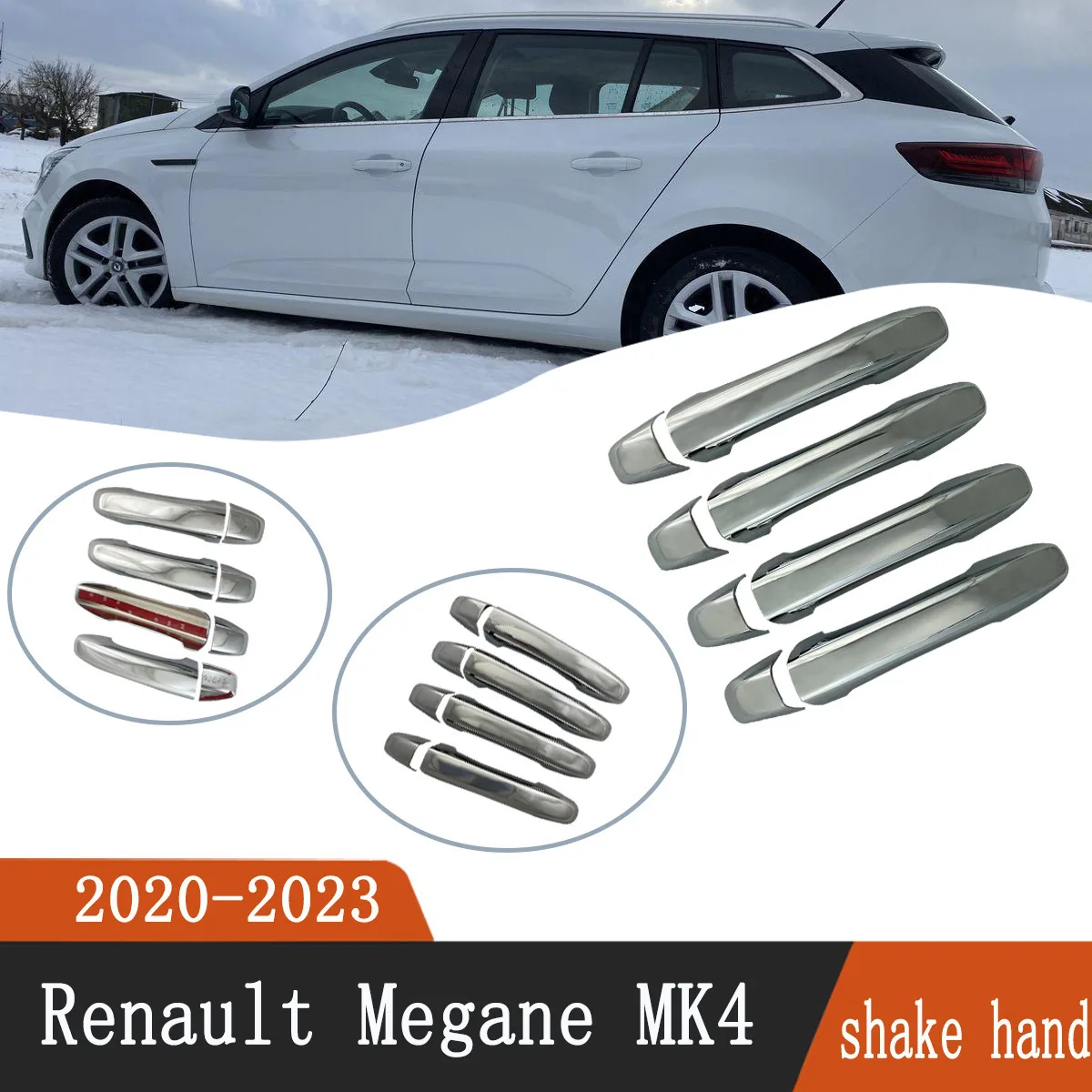 YOYO For Renault Megane MK4 2020 2021 2022 2023 Car ABS Chrome Door handle cover Trim Car Styling Accessories