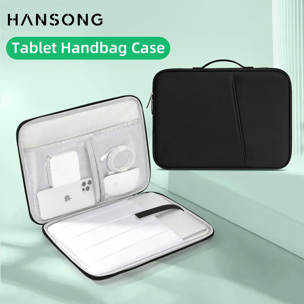 Tablet Handbag Case for iPad Samsung Xiaomi Lenovo Surface 11-13 inch Sleeve Bag Shockproof Protective Pouch Multi Pockets Cover