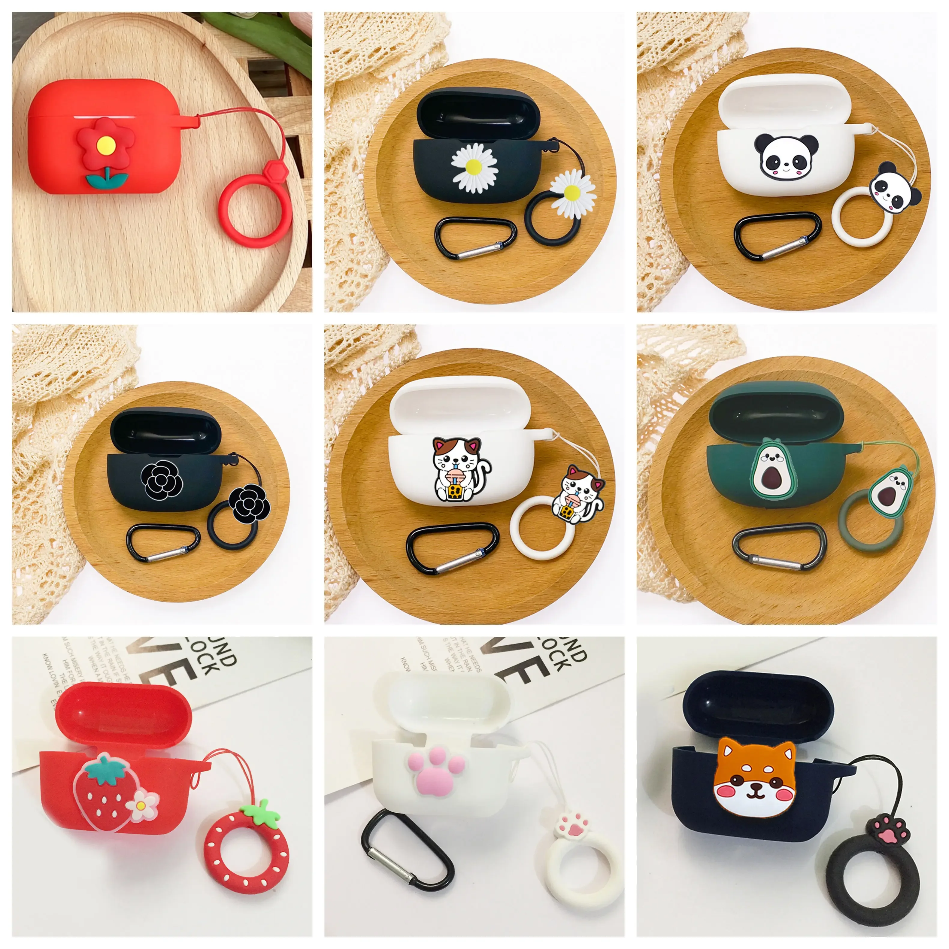 Para edifier x3 pro/r1/capa brilhante bonito dos desenhos animados/flor anel fone de ouvido capa de silicone para edifier capa brilhante